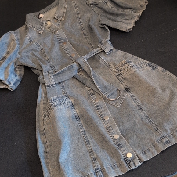 Fate Dresses & Skirts - Fate Blue Denim Dress with Belted Waist